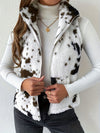Gilet en polaire doux pour femmes - pièce tendance imprimée vache
