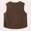 Gilet en sherpa - veste chic à boutons pour femmes