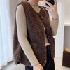 Gilet en sherpa - veste chic à boutons pour femmes