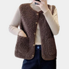 Gilet en sherpa - veste chic à boutons pour femmes