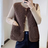 Gilet en sherpa - veste chic à boutons pour femmes