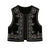 Gilet noir brodé - veste sans manches élégante pour femmes