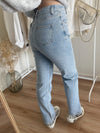 Jeans en denim pailleté taille haute pour femmes - style chic au quotidien