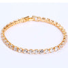 Bracelet de tennis en cristal pour femmes - finition argentée et dorée sophistiquée