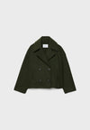 Blazer court pour femmes - veste chic à double boutonnage pour le bureau et les soirées
