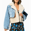 Veste en denim pour femme avec doublure en fourrure - bleu clair, style décontracté pour le quotidien