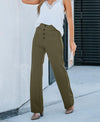 Pantalons larges taille haute pour femmes - tissu doux, coupe décontractée pour un style quotidien