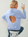 Hoodie bleu pour femmes - pull tendance en tissu doux avec détail en cœur