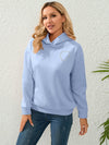 Hoodie bleu pour femmes - pull tendance en tissu doux avec détail en cœur