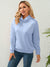 Hoodie bleu pour femmes - pull tendance en tissu doux avec détail en cœur