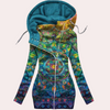 Hoodie zippé floral - sweat-shirt long à la mode pour femmes