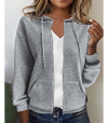 Hoodie zippé texturé - veste décontractée élégante pour femmes