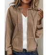 Hoodie zippé texturé - veste décontractée élégante pour femmes