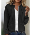 Hoodie zippé texturé - veste décontractée élégante pour femmes