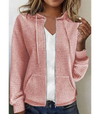 Hoodie zippé texturé - veste décontractée élégante pour femmes