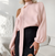 Chemisier asymétrique long à manches pour femmes - blouse en satin avec noeud à nouer pour un look décontracté ou chic