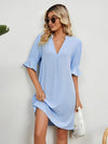 Robe chemise v-neck décontractée pour femme - coupe relaxée, parfaite pour le quotidien