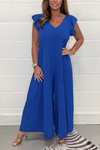 Robe maxi femme à manches volantes - élégance estivale pour les jardins
