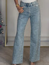 Jeans bootcut & évasés pour femmes en denim bleu scintillant - pantalons décontractés chic pour toutes les occasions
