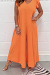 Robe maxi femme à manches volantes - élégance estivale pour les jardins