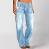 Jean denim - jeans décontractés pour femmes à l'aspect usé