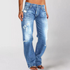 Jean denim - jeans décontractés pour femmes à l'aspect usé