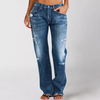 Jean denim - jeans décontractés pour femmes à l'aspect usé