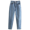 Jean droit taille haute - pantalons en denim tendance pour femmes