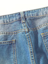 Jean en denim bleu clair - pantalon décontracté à boutons pour femmes