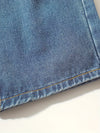 Jean en denim bleu clair - pantalon décontracté à boutons pour femmes