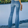 Jean flare vintage - denim taille haute au style tendance pour femmes
