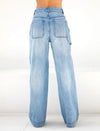 Jean large en denim - pantalon bleu taille haute pour femmes