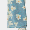 Jean large femme en denim bleu à fleurs