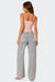 Jean large - jeans gris clair pour femmes avec détails en nœud
