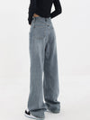 Jeans boyfriend larges - pantalons en denim bleu au style décontracté