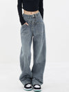 Jeans boyfriend larges - pantalons en denim bleu au style décontracté
