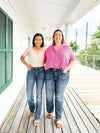 Jeans en denim contrôle ventre - flares féminines flatteuses