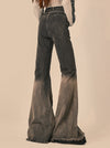 Jeans évasés en denim - pantalons vintage noirs pour femmes