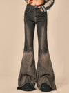 Jeans évasés en denim - pantalons vintage noirs pour femmes