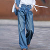Jeans évasés pour femmes - denim bleu décontracté
