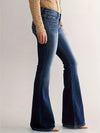 Jeans évasés taille haute - denim bleu moyen pour dames