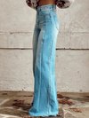 Jeans large - élégants pantalons en denim taille haute pour femmes