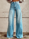 Jeans large - élégants pantalons en denim taille haute pour femmes