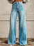 Jeans large - élégants pantalons en denim taille haute pour femmes