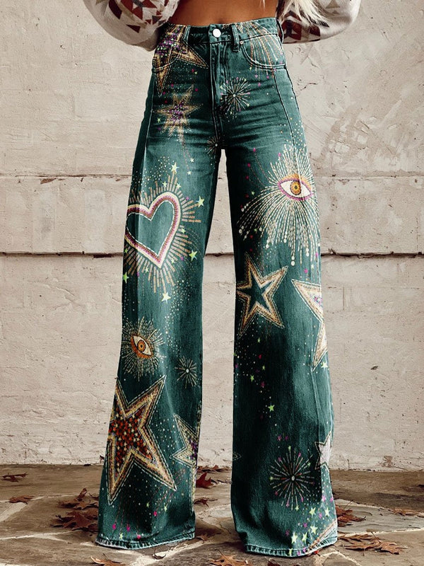 Jeans large - élégants pantalons en denim taille haute pour femmes