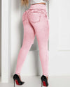 Jeans taille haute extensibles - pantalon slim en denim pour femmes