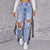Jean pour femmes taille haute déchiré - denim casual élégant et versatile au quotidien