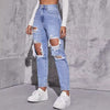 Jean pour femmes taille haute déchiré - denim casual élégant et versatile au quotidien