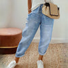 Joggers en denim décontractés - pantalons femme ample