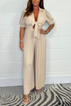 Robe maxi plissée femme - look décontracté élégant avec des manches courtes stylées